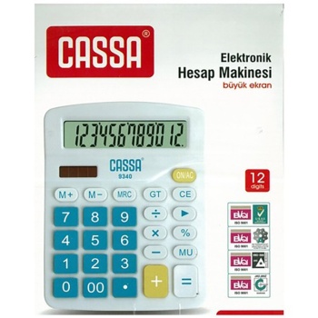 CASSA ELEKTRONİK HESAP MAKİNASI 12 HANE 9340