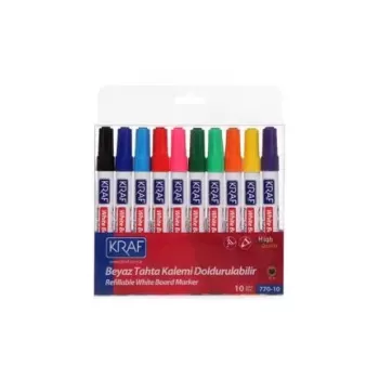 KRAF BEYAZ TAHTA KALEMİ DOLDURULABİLİR 770-10 10 LU SET