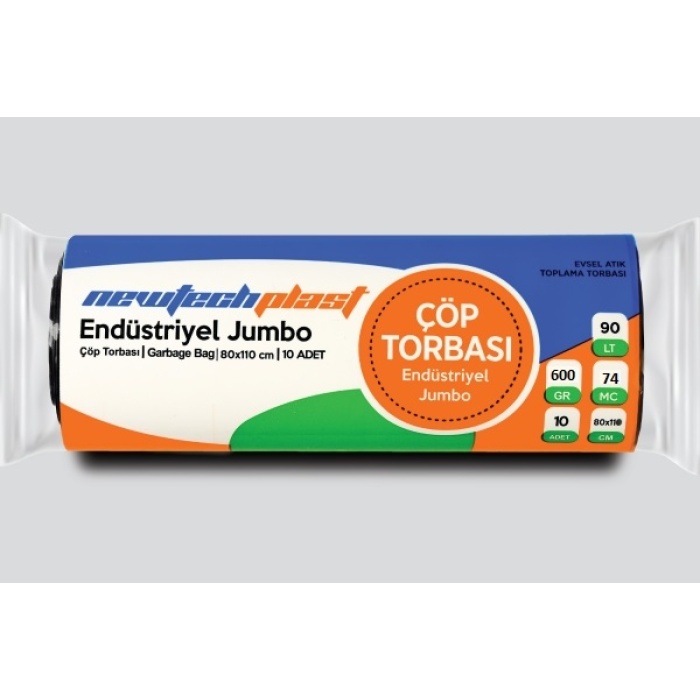 NEWTECHPLAST JUMBO ÇÖP POŞETİ ENDÜSTRİYEL 80X110 600GR