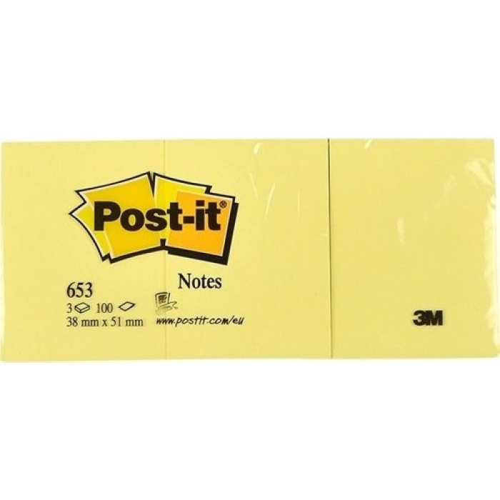 POST-IT YAPIŞKANLI NOT K. SARI 38X51MM 653 12 Lİ