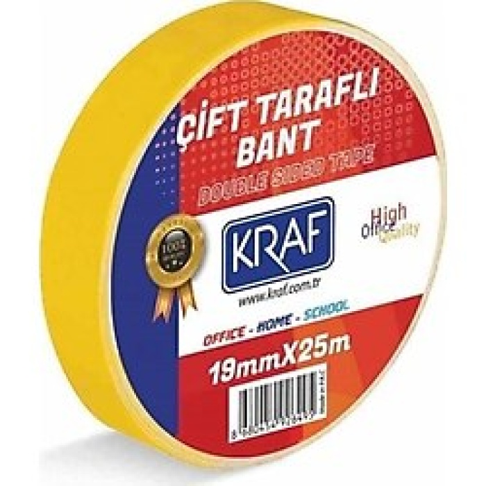 KRAF ÇİFT TARAFLI BANT 19MMX25M 2519G