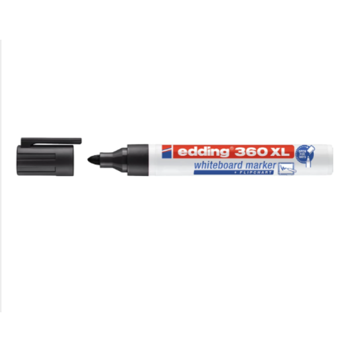 EDDİNG BEYAZ TAHTA KALEMİ CAP OFF E-360XL SİYAH