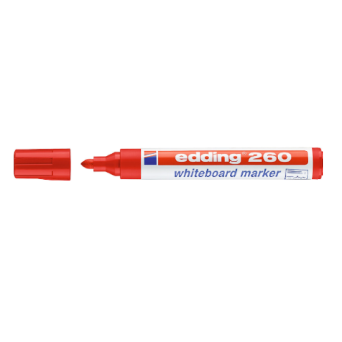 EDDİNG BEYAZ TAHTA KALEMİ E-260 KIRMIZI