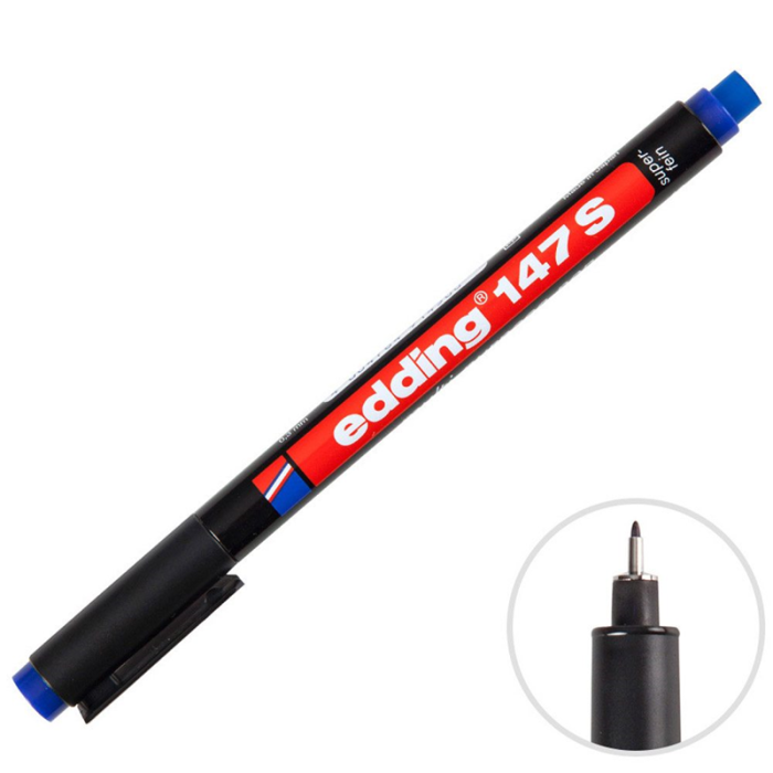 EDDING ASETAT KALEMİ SİLGİLİ E-147S MAVİ