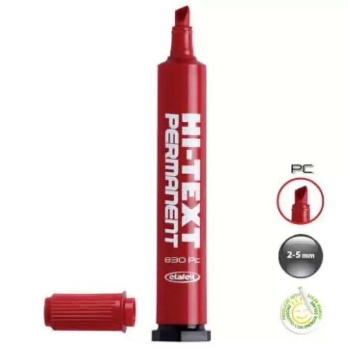 HI-TEXT PERMANENT MARKER KESİK UÇLU KIRMIZI 830 PC