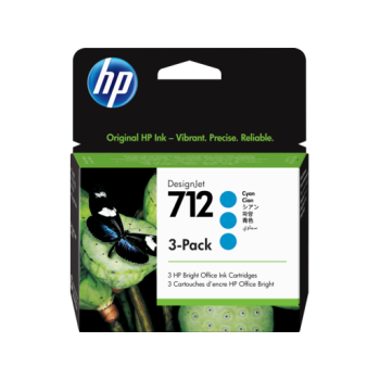 HP 712 3LÜ PAKET 29 ML CAMGÖBEĞİ DESİGNJET MÜREKKEP KARTUŞU