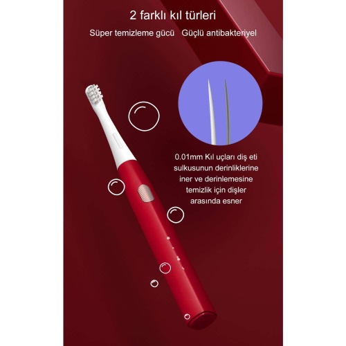 Xiaomi Dr.Bei GY1 Sonic Şarjlı Diş Fırçası Kırmızı