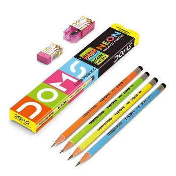 Doms Neon Kurşun Kalem 12li + Silgi + Kalemtraş