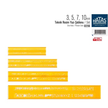 HATAS TEKNİK RESİM YAZI SETİ  3-5-7-10 mm.  ( Takı