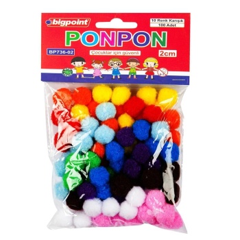 Bigpoint Ponpon 2 cm 10 Renk / 100lü Poşet
