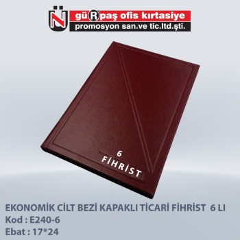 GÜRPAŞ 17*24 CİLT BEZLİ 6 LI TİCARİ FİHRİST