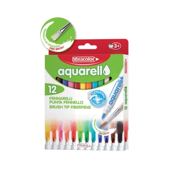 FIBRACOLOR KEÇELİ KALEM AQUARELL 12 RENK