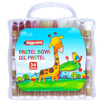 Bigpoint Pastel Boya 24 Renk - Şeffaf Çantalı