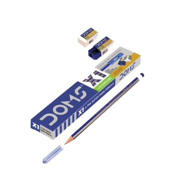 Doms X1 Kurşun Kalem 12li Silgi + Kalemtraş