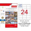 TANEX LAZER ETİKET (70x36) (100LÜ)