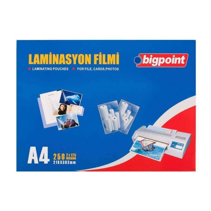 Bigpoint Laminasyon Filmi A4 125 Mikron 100lü Kutu