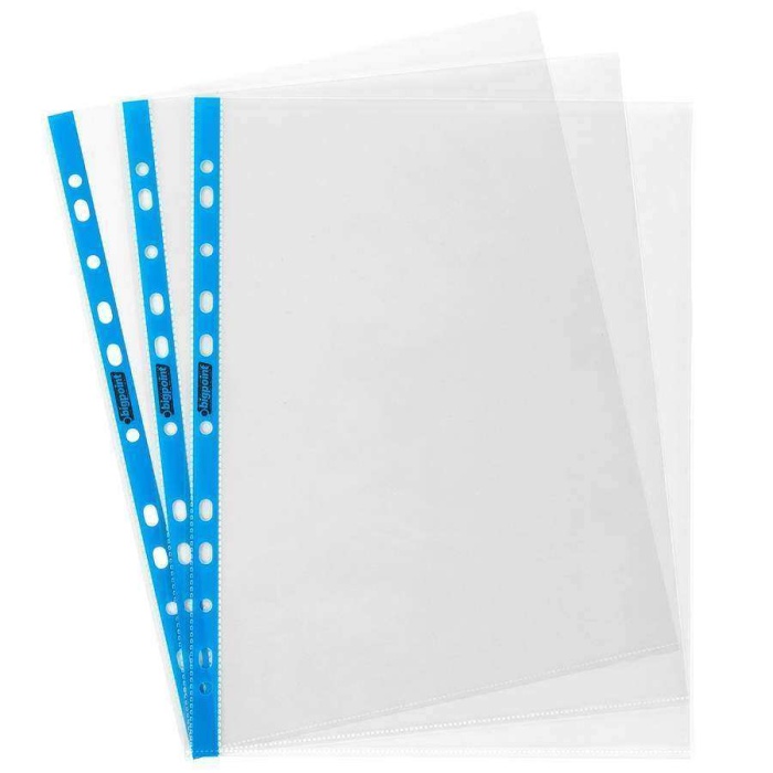 Bigpoint Poşet Dosya Mavi Şeritli Kristal 90 Mikron 100lü Paket