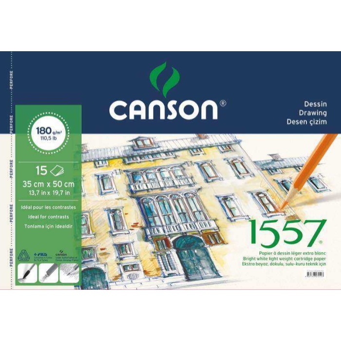 CANSON 1557 RESİM ÇİZİM BLOK 35x50 180GR
