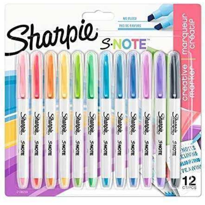 SHARPIE SNOTE KREATİF MARKÖR KESİK UÇ KRŞ. 12Lİ