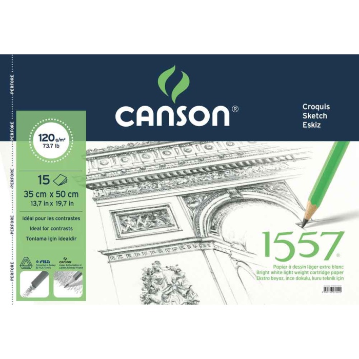 CANSON 1557 RESİM ÇİZİM BLOK 35x50 120GR