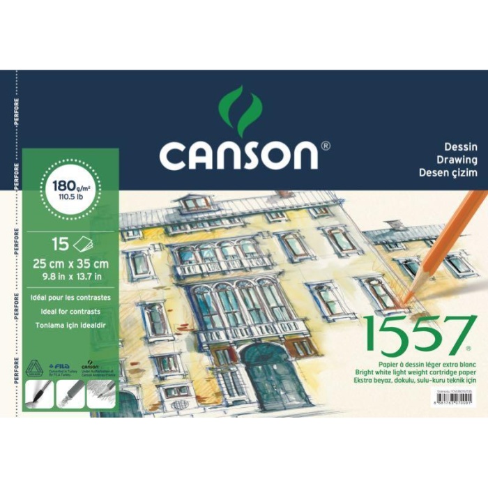 CANSON 1557 RESİM ÇİZİM BLOK 25x35 180GR