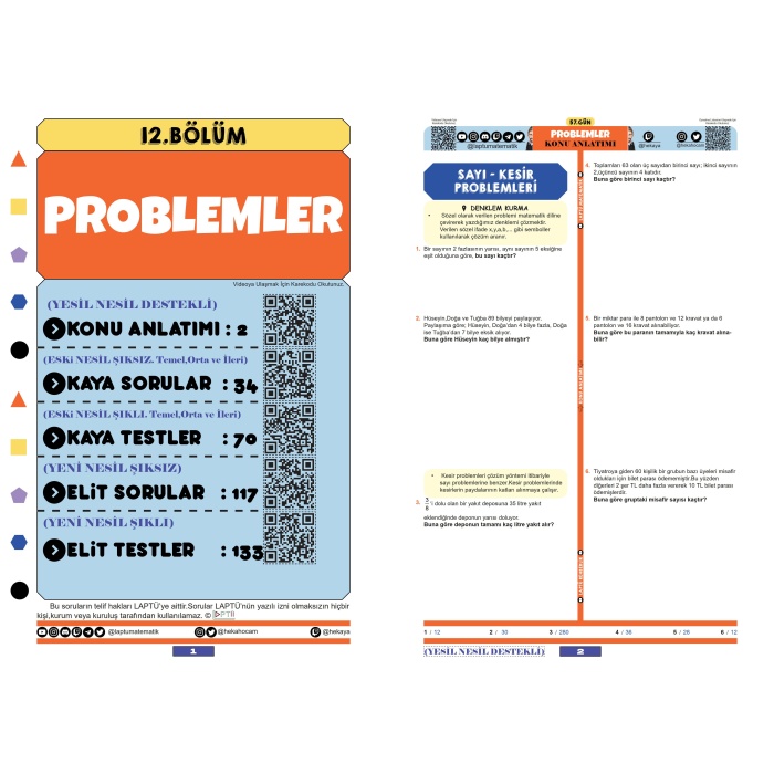 Laptü 80 Günde TYT Matematik  Eko Boy Renkli Tüm Kitap