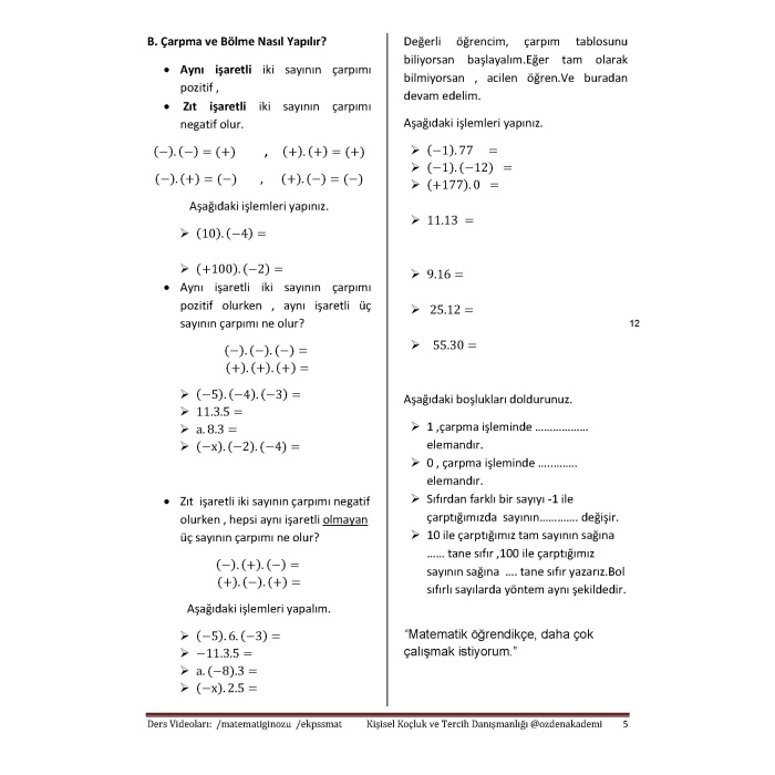 Matematiğin Özü Temel Matematik Defteri