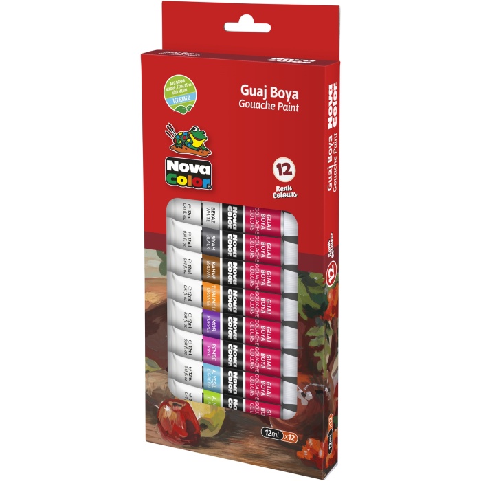 NOVA COLOR GUAJ BOYA TÜP 12 ML 12Lİ