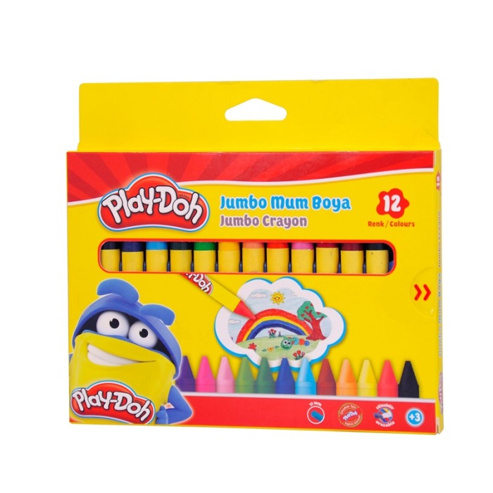 PLAY-DOH CRAYON MUM BOYA SİLİNEBİLİR 11MM 12 RENK