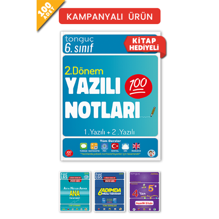 6. Sınıf Yazılı Notları-100 lü Paket (20 Kitap Hediyeli)