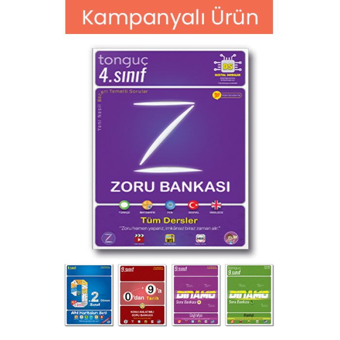 4. Sınıf Tüm Dersler Zoru Bankası-50 li Paket (16 Kitap Hediyeli)