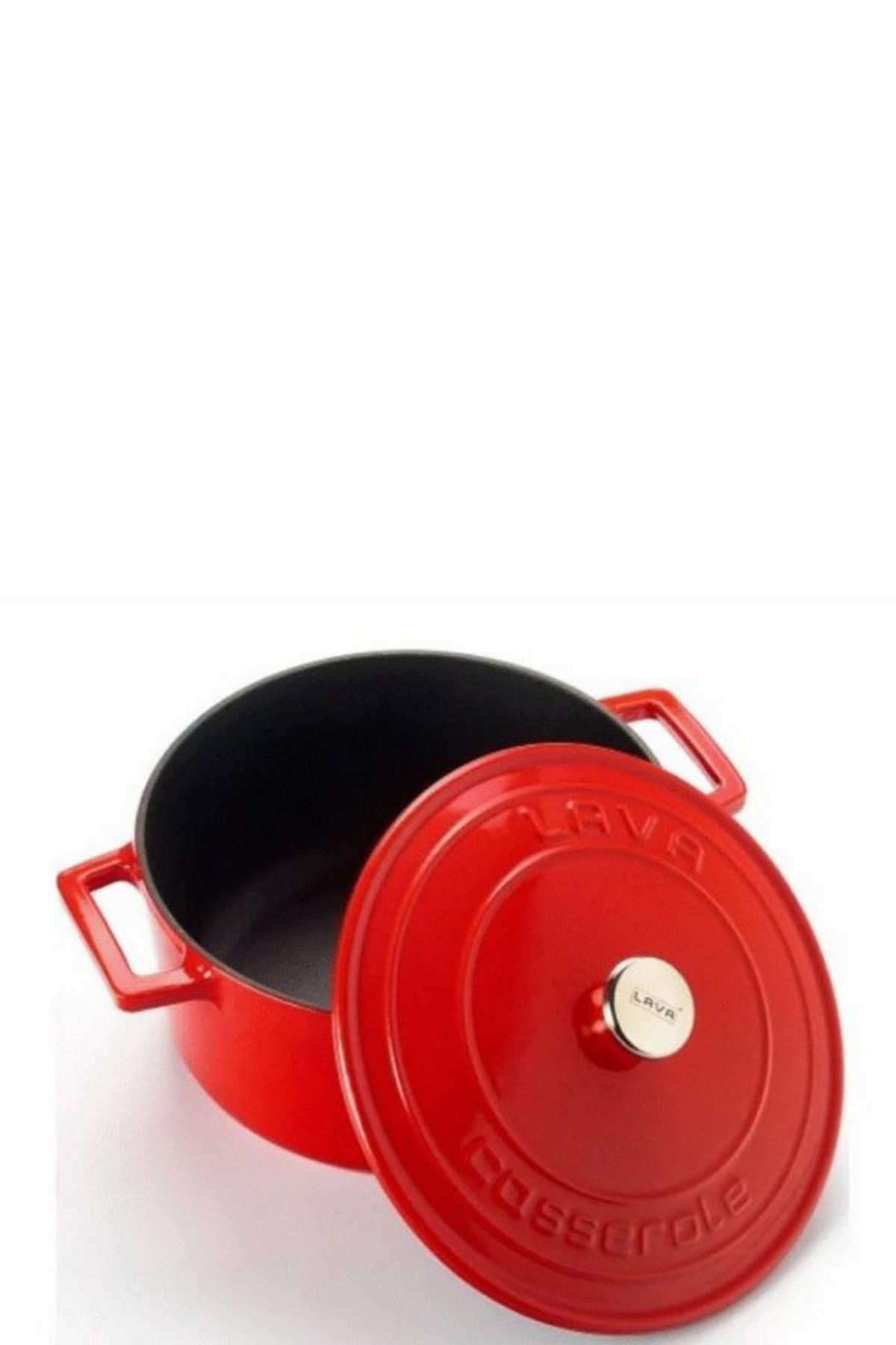 LAVA DÖKÜM YUVARLAK TENCERE ÇAP 22 CM KIRMIZI