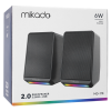 Md-178, 6W, 1+1, Masaüstü, Rgb Aydınlatma, Usb, Siyah Kasa, Speaker