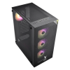 Vento Vg4200S Mid Tower, 750W 80+ Siyah, Temperli Cam, Rgb, Atx Gaming Kasa