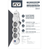 Fly 3393-01, 3 Soket, 2 Usb, Akım Korumalı Priz, 2.1A, Anahtarlı, 2Mt Kablo, (Beyaz)