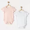 Andywawa Ac25554 Sleeve Jacquard 2Li Basic Body Pink White