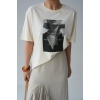 Resim Baskılı T-Shirt - Ekru
