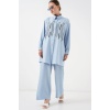 Desenli Tunik Pantolon İkili Takım 6720 - Mavi
