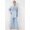 Desenli Tunik Pantolon İkili Takım 6720 - Mavi