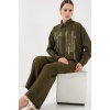 Desenli Tunik Pantolon İkili Takım 6720 - Haki