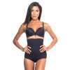 Si̇yah Mi  2079 Yüksek Bel Desenli Double Slip Korse