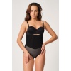 Si̇yah Mi  2945 Tül Karyokalı Slip Lazer Korse