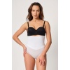 Beyaz Mi  2945 Tül Karyokalı Slip Lazer Korse