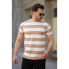 Erkek Çift Renk Pamuklu Örme Kumaş Kısa Kollu T-Shirt