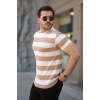 Erkek Çift Renk Pamuklu Örme Kumaş Kısa Kollu T-Shirt