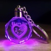 I Love You Kalp İçinde Gül Renk Değiştiren Kristal Anahtarlık