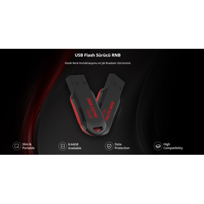 Hiksemi Rnb, Hs-Usb-M200R, 64Gb, Usb 2.0, İnce Ve Taşınabilir, Veri Koruma, Flash Disk