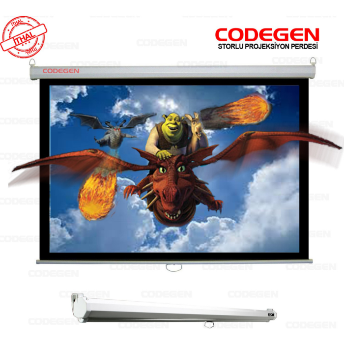 Codegen Ax-18 Storlu Projeksi̇yon Perdesi̇ 180X180 (Arkası Siyah Fonlu - Duvar/Tavan Asılabilir)