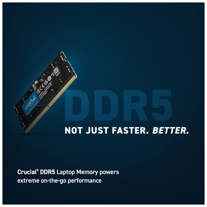 Crul Ct16G52C42S5, 16Gb, 5200Mhz, Ddr5 Notebook Ram, Sodimm Cl42 1.1V (By Micron)