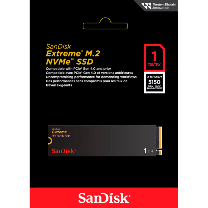 Sandisk Extreme Sdssdx3N-1T00-G26, 1Tb, 5150/4900, Gen4, Nvme Pcie M.2 2280, Ssd